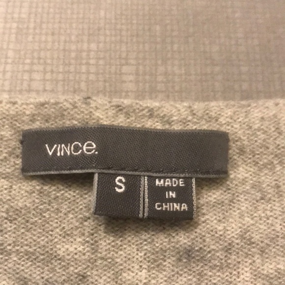 Vince Cashmere Sweater Gray Orange Colorblock - Picture 7 of 7